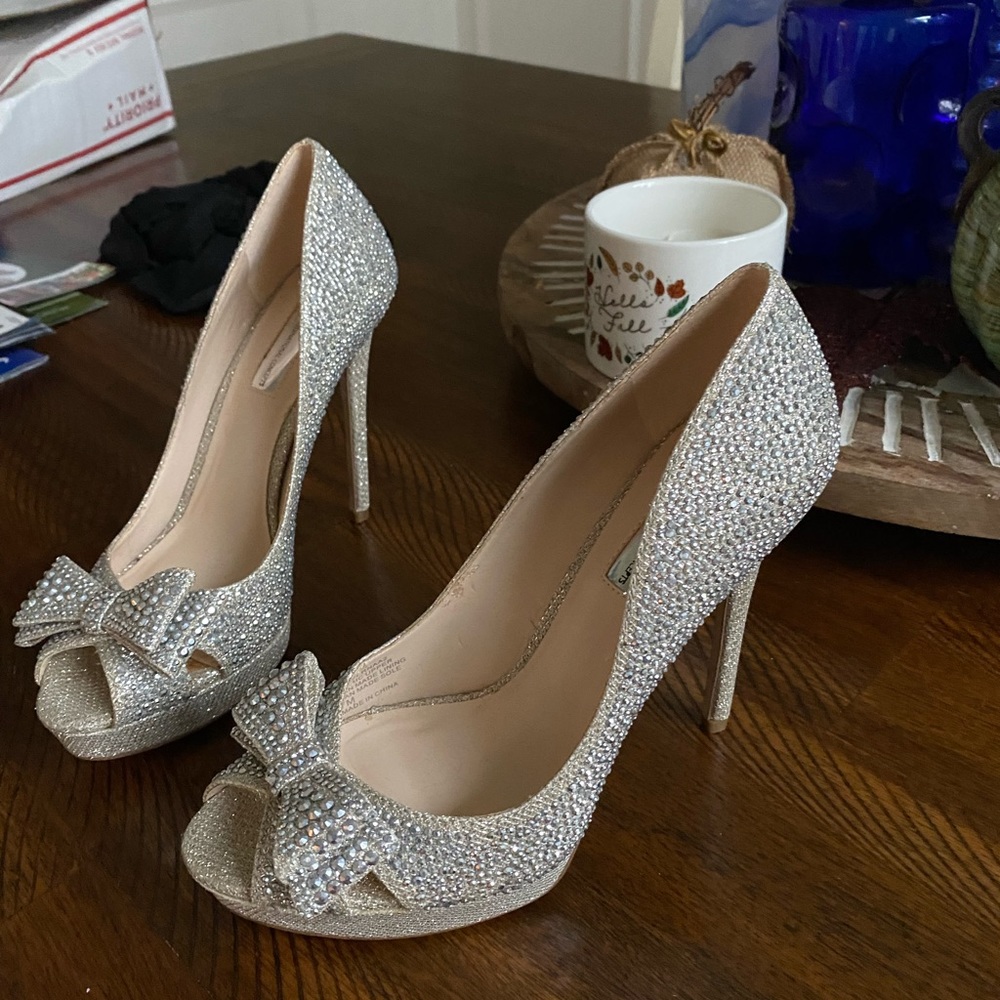 Blinged Out Rhinestone Platform Heels with Bow 🪩✨🎀